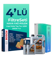 Bosch BMW Z4 3.0i sDrive 258 HP Filtre Bakım Seti Liqui Moly Motor Yağlı (2009-2012) 4 Lü