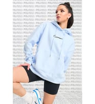 Nike Swoosh Phoenix Oversize Hoodie Oversize Şardonlu Kapüşonlu Unisex Sweatshirt Mavi