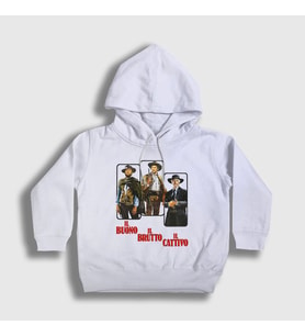 Presmono Unisex Çocuk Beyaz Cover Film The Good The Bad And The Ugly Kapüşonlu Sweatshirt 252400tt