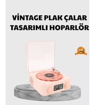 3-Ü-1 Gece Işığı Bluetooth Hoparlör Dijital Saat Plak Çalar Tasarımlı