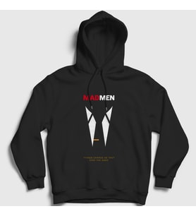 Presmono Unisex Siyah Things Change Dizi Mad Men Kapüşonlu Sweatshirt 477937tt