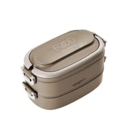 VAGONLİFE PASLANMAZ ÇELİK BÖLMELİ YEMEK KABI 2 KATLI - LUNCH BOX BL10403-2S 1140ML - KAHVERENGİ