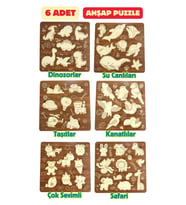 Çocuk Puzzle (Yapboz) Birinci Sınıf Ahşap 6’ lı Eğitici Öğretici Eğlenceli Mega Set