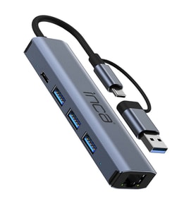 IUTP-5T TYPE-C & USB Hub Dönüştürücü  3 USB 3.0 + 1 RJ45 Ethernet  Hızlı ve OTG Destekli Çoklayıcı (Gümüş Gri)