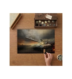 Gece Savaş Tankı Tasarımı 240 parça Ahşap Puzzle Ahşap Kutuda MP08180