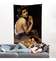 Genç Hasta Bacchus - Caravaggio Duvar Örtüsü-7665