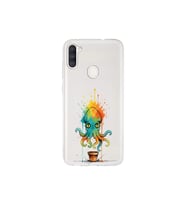 Samsung Galaxy A11 ile uyumlu Splash ahtapot tasarımlı şeffaf silikon kılıf