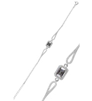 Söğütlü Silver Gümüş rodyumlu pırlanta modeli mistik ve zirkon taşlı  baget  bileklik