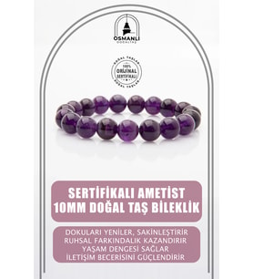 Ametist 10mm Doğal Taş Bileklik
