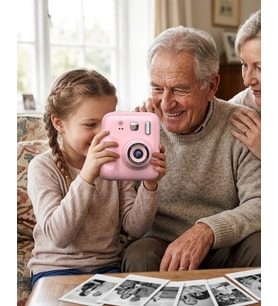 Hd Ekranlı Çocuk Fotoğraf Makinesi Video Kayıt Baskı Kağıdı Kalem Hediyeli