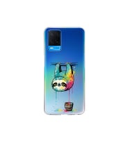 Oppo A54 4G ile Uyumlu Splash Tembel Hayvan Tasarımlı Şeffaf Silikon Kılıf