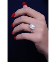 ENCİLİ SİLVER 925 Ayar Gümüş Zirkon Taşlı Baget Model Kadın Yüzük