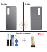 Infinix Hot 50 Pro Plus Titanyum Gri Uyumlu Arka Kapak + Yapıştırıcı ve Vida Seti Arka Cam