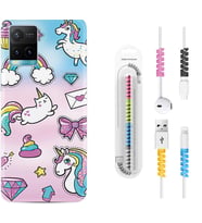 Vivo Y11S Y21S Y20 Y20S Y70 Kılıf Kablo Koruma Spiral Silikon Unicorn Mektup 1800