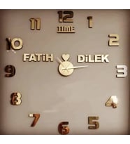 Duvar Saati Kişiye Özel İsim Yazılı Modern Tasarım