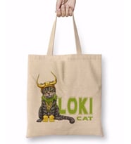 Loki Cat Kedi Bez Çanta Uzun Saplı