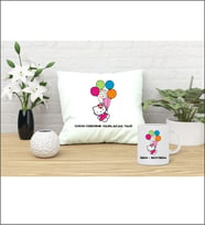 Kişiye Özel Hello Kitty Tasarımlı Yastık ve Kupa Bardak