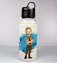 Kişiye Özel Karikatür Tasarım Özel Koruma Kılıflı Cam Matara 95935