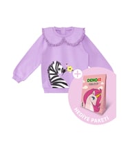 Zebra Kız Bebek Lila Sweatshirt