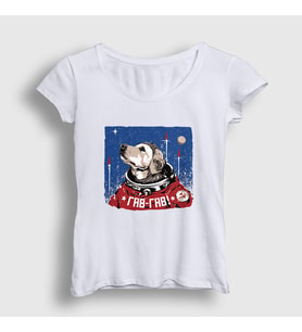 Presmono Kadın Beyaz Gav Gav Astronaut Space Astronot Uzay T-Shirt 282393tt