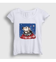 Presmono Kadın Beyaz Gav Gav Astronaut Space Astronot Uzay T-Shirt 282393tt