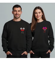 Sevgililer Günü Özel Kombin, 2 Ürün Bisiklet Yaka Sweatshirt (Siyah)