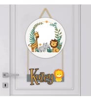 Bebek Odası Ahşap Kapı Süsü Hayvan Fiğürlü