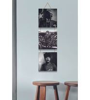 Mustafa Kemal Atatürk Baskılı 3 Parçalı Ipli Ahşap Tablo (Çok Renkli)