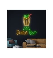 Juice Bar Yazılı ve Şekilli Neon Tabela