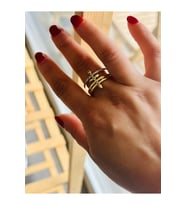 AYARLANABİLİR GOLD RENK ZİRKON TAŞLI OK YÜZÜK ACR0134