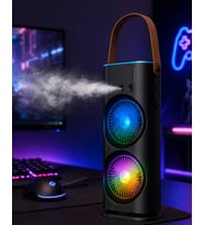 RGB Işıklı Spreyli Masa Fanı Çift Motorlu Güçlü Üflemeli Taşınabilir Fan