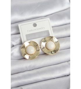 Model Beyaz Gold Renk Pirinç Kadın Küpe - Tj-Bkp11665