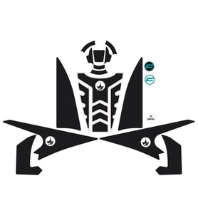 Grippatch CF MOTO 450 NK (2024) ile Uyumlu Kaydırmaz Ultimate 6D Karbon 22 Parça Tank Pad Seti GTC18
