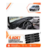 RENAULT KANGOO 2 AİRBAGLİ (2004-2008) Uyumlu Ön Torpido Koruma Kılıfı Halısı - Siyah