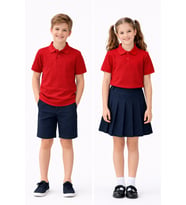 Erkek Kız Çocuk Polo Yaka Kısa Kollu Tişört BGL-ST05505 (Kırmızı)