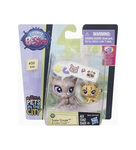 Littlest Pet Shop Miniş Ve Yavrusu Sunny Cougar,Cubby Cougar Minişler Pet Shop Orijinal Minişler Lps