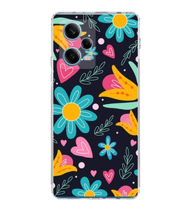 PrintiFy Xiaomi Redmi Note 12 Pro 5G ile Uyumlu 1mm Slim Fit Retro Colors 1 Baskılı Şeffaf  Kılıf