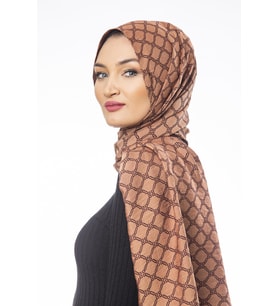 Jakar Dokuma Desen Jakarlı Modal Seri Şal Eşarp Askısı ile Birlikte 75x200 cm ka
