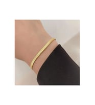 Çelik Bileklik Italyan Ezme Model 0.3 mm Genişlik 17 cm Uzunluk Altın Sarısı Gold