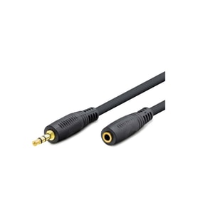 POLOTECH 3.5 mm Erkek To 3.5 mm Dişi 5m Aux Uzatma Kablo (Siyah)