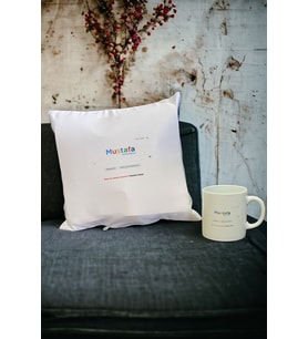 Google Kupa Bardak ve Yastık Set (Beyaz)
