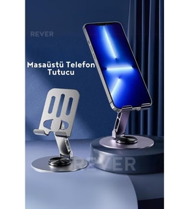 Masaüstü Telefon Tutucu Metal Katlanabilir 360° Ayarlanabilir Yükseklik ve Açı Ayarlı