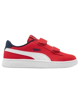 Puma Smash V2 Buck V PS Kids Sneaker Cırt Bantlı Günlük Çocuk Ayakkabısı Kırmızı