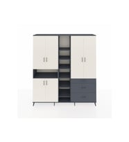 Hyperion Dolap 13 Raflı 3 Çekmeceli 6 Kapaklı 220x44x243 Antrasit-Aytaşı/Antrasit