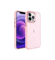 Apple iPhone 13 Pro Max Uyumlu Kılıf Buzlu Sert PC Zore May Kapak (Açık Pembe)