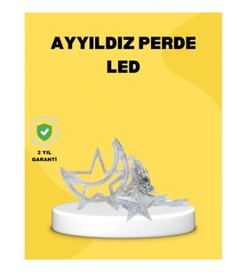 Mey İthalat® 126 LED’li Yıldız Ay Perde Işık Prizden Çalışan Dekoratif Aydınlatma