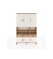 Arges Dolap 8 Raflı 2 Çekmeceli 6 Kapaklı 132x30x195 Çam-Aytaşı/Çam