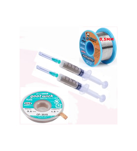 Flux Lehim Toplama,lehim Emme Tel 3,5mm Ve Lehim Teli 05mm 4in1