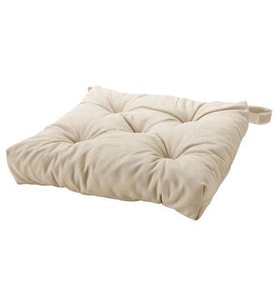 Sandalye Minderi Cırtlı Ekru Renk 40/35x38x7 Cm MeridyenDukkan Cırt-Cırtlı-Pamuklu
