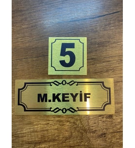 Metal Kapı İsimliği Gold Besmele 0015 KALPLİ